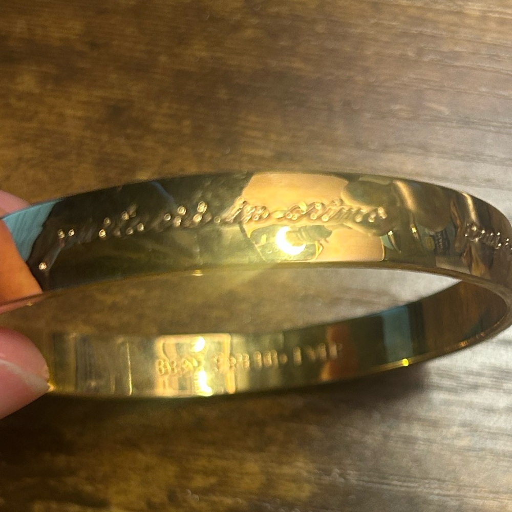 Kate Spade NY Best Friend Ever Bangle – Gold-Tone Bracelet with Engraved Sayings - Picture 2 of 9